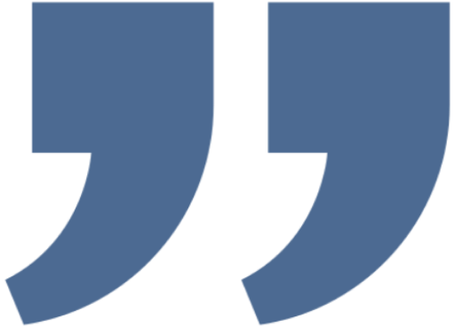 A graphic representation of a pair of double quotation